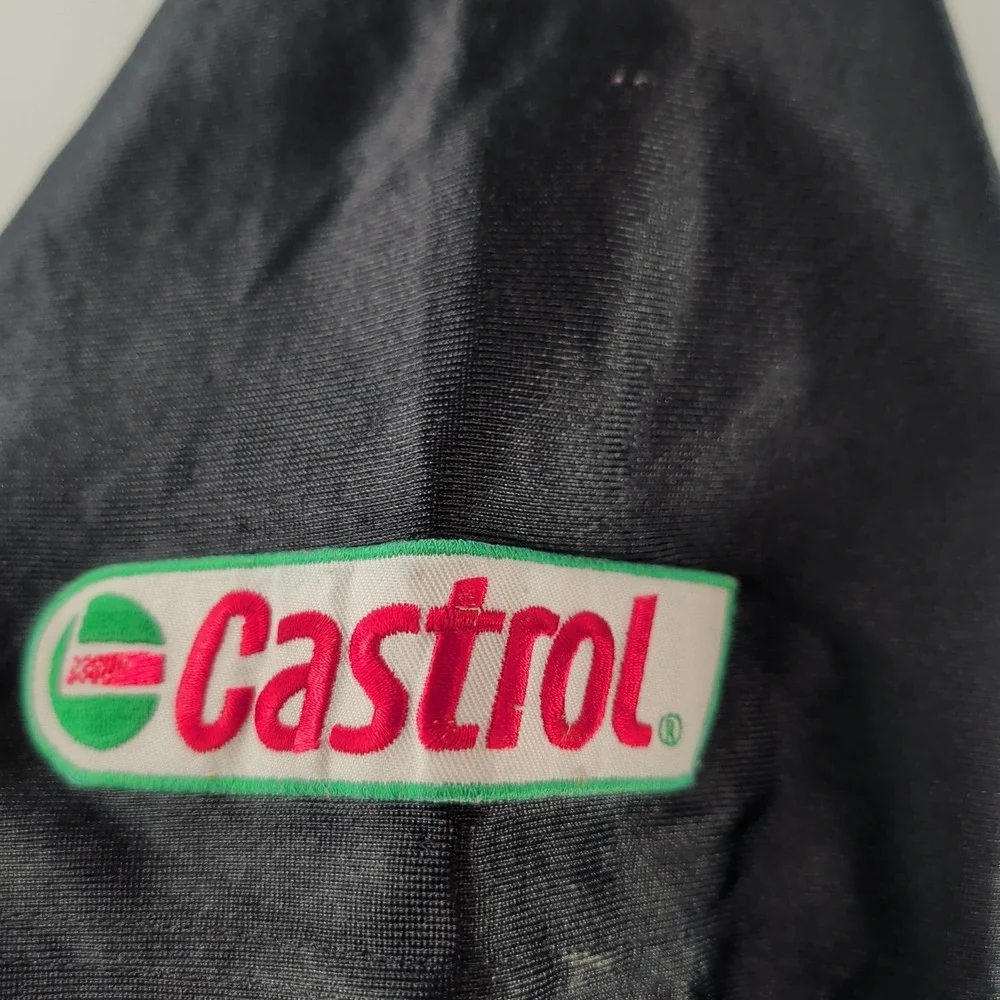 VTG Y2K Los Angeles Raiders Football NFL Castrol Mens Black V-Neck Jersey‎ Sz L